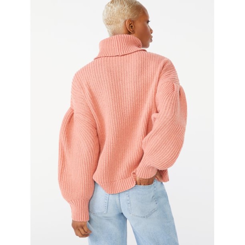 Free Assembly Women's Cowl Neck Sweater with Pleated Shoulders - Picture 6 of 7